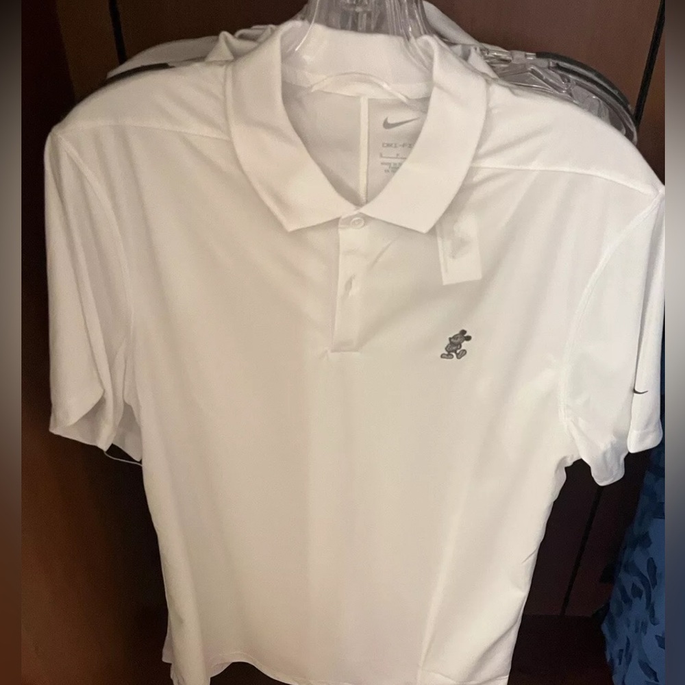 Disney Parks Nike DriFit Mickey Mouse White Polo Golf Shirt XXL NWOT 2024